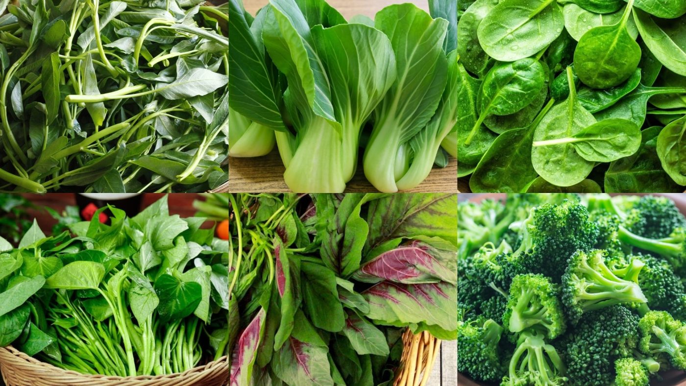 Các loại rau xanh như cải xoăn, rau dền, mồng tơi hỗ trợ xương chắc khỏe 