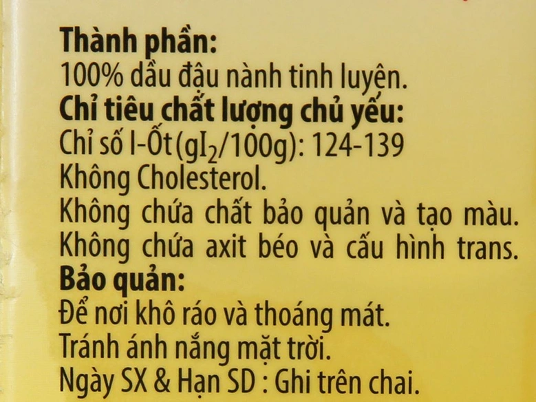 Dòng chữ "không cholesterol" trên chai dầu thực vật có ý nghĩa gì